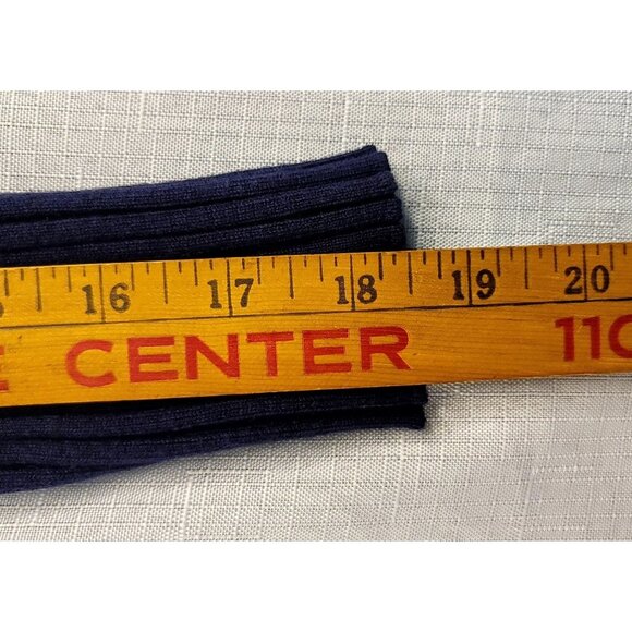 Belldini Ribbed Navy Sweater Gold Chain Rhinestone Detail XL Cotton Viscose - Picture 9 of 10